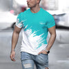 Summer Men's T Shirt Casual Round Neck Loose Tops Fashion Color Contrast Print T Shirt For Men Funny 3D Tee Street Trend Clothes