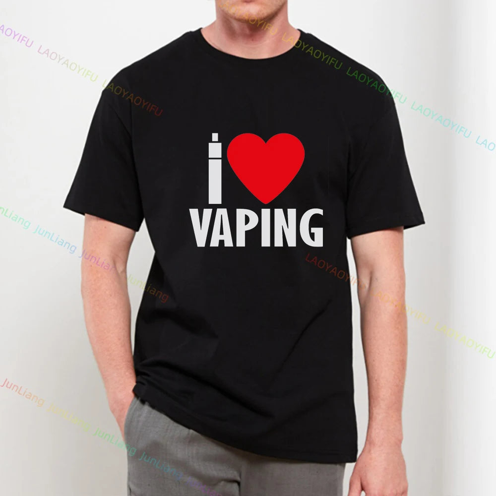 I Love Vaping Men's T-shirt Vape Vintage Funny Gifts Harajuku Tops Mens Clothes Y2k Short Sleeve Tee Streetwear Top Women Shirts