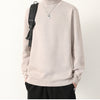 Mens Winter Sweater Thick Warm Knitwear Man Classic Solid Bottom Shirts Men's Pullover White Beige Korean Fleeced Clothes