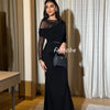 Customized Modern Style Jersey Beading Sequined A-line Scoop Neck Long Dresses Bespoke Occasion Dresses Exquisite Elegant