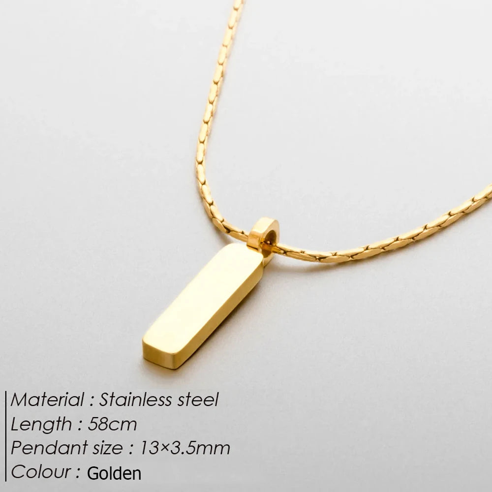 Men's stainless steel jewelry golden pendant Cuban chain necklace waterproof and non fading quality jewelry sold directly