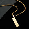 Simple Trendy Clavicle Chain Men Rectangle Bar Geometric Pendant Necklace Fashion Jewelry Decoration Accessories