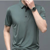 Solid Color Short-sleeved T-shirt Ice Silk Breathable Men's Business Casual Polo Shirt