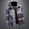 Minglu Spring Autumn Hooded Men's Jackets High Quality Plaid Allover Printed Sport Casual Zipper Man Cots Man Overcoat 5XL