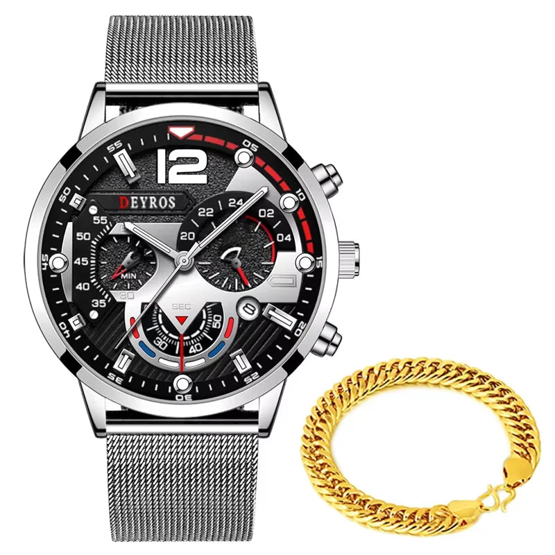 Stainless Steel Mesh Belt Quartz Watch