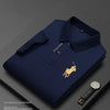 Embroidered Men's Pure Cotton Popsicle Cotton Short Sleeved Polo Shirt Summer New Business Casual Breathable Men's Top 4xl