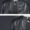 Minglu Stand Collar Spring Autumn Men's Jackets Luxury Solid Color Zipper Biker Male Coats Fashion Faux Leather Man Overcoat 4XL