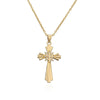 NEWBUY Gold Color Jesus Cross Pendant Stainless Steel Chain Necklace For Women Men Classic Design Christain Jewelry Gift