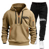 New Men's Autumn Winter Sets Zipper Hoodie+Pants Pieces Casual Tracksuit Male Sportswear warm Clothing Sweat Suit