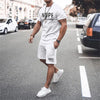 Simple Men's T-shirt and Shorts 2-piece Set Fashion Street Leisure Comfortable and Breathable Short Sleeve Set