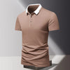 Summer men's POLO shirt, ice silk quick drying short sleeved pure cotton T-shirt, solid color business lapel half sleeved top