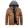 Removable Hooded Male PU Jacket