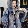 Hot selling Fashion Winter New Real Fox Fur Coat Women Hooded Natural Silver Red Fox Fur Jacket Female Thick Warm Outerwear