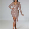 iDress Drop Shipping Sexy Women's Glitter Sequin Dress Long Sleeve V Neck Bodycon Mini Party Night Cocktail Birthday Dress