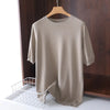 Superfine Merino Cashmere T Shirt Men's Knitted O-neck Breathable Thin Cashmer Short Sleeve Tee Solid Color Tops Tee