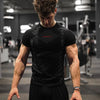 Summer Men's Fitness Training Short Sleeve Solid Color Shirt Gym Round Neck Bodybuilding Tight Cotton Quick Drying T-shirt