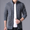 M-4XL Autumn/Winter New Men's Plush Thickened Knitted Jacket Vertical Neck Zipper Sweater Cardigan Warm Coat Jacket Jacket