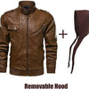 Cross-border Best-seller Men's Leather Jacket Pu Material Motorcycle Windproof Warm Leather Coat European Style For Autumn