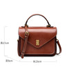 Genuine Leather Women luxury bag high quality Simple vintage Fashion Postman handbags ladies shoulder green small bag