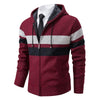 new men's autumn and winter sweater coat trend color matching hooded sweater