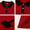 Men's long sleeved polo shirt, spring and autumn casual sports breathable top, men's fashion patchwork polo shirt