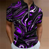 Optical Illusion Men's Abstract 3D Print Zip Polo Outdoor Daily Wear Streetwear Polyester Short Sleeve Turndown Zip Polo Shirts