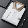 Lapel Long-sleeved Polo Shirt Fashion Embroidery Men's Casual Loose Breathable Polo T-shirt