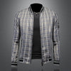 Minglu Spring Autumn Stand Collar Men's Jackets High Quality Plaid Zipper Male Coats Fashon Sport Casual Male Overcoat 5XL