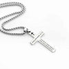 1PC 304L Stainless Steel Bible Verse Necklace for Men Jesus Cross Necklace Men Spiritual Jewelry