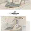 Korean Version Shiny Rhinestones High Heels Shoes Women Pumps Stiletto Sweet Heels Hollow Wedding Sandals 10 Cm Nightclub 283-16