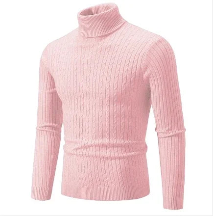 High Neck Solid Color Pullover Knitted