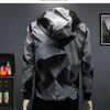 Minglu Spring Autumn Hooded Men's Jackets Luxury Allover Printed Zipper Sport Casual Male Coats Fashion Man Overcoat 4XL