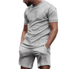 summer  men's sportswear short sleeved T-shirt + sports shorts Quick drying, breathable and cool Fitness Fashion two-piece set