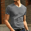 Summer Short Sleeve Men's Ice Silk Trackless T-shirts V-neck Slim Fit Casual Sport T-shirt Man Tees Tops