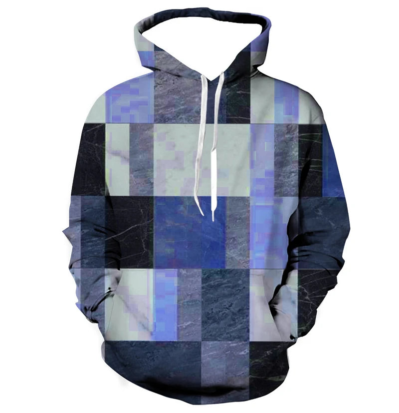 Simple Patchwork Graphics Hoodie Spring Autumn Long Sleeve 3D Geometry Printed Hoodies Casual Oversized Outdoor Sweatshirts