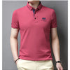 Summer New Men's Embroidered Polo Collar 100% Cotton Short Sleeved Polo Shirt Fashion Solid Color Casual Top T-shirt M-4xl