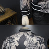 Minglu Spring Autumn Stand Collar Men's Jackets High Quality Long Sleeve Allover Printed Zipper Male Overcoat Plus Size 5XL