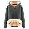 Velvet Warm Hoodies For Women Winter Tops Y2K Clothing Casual Hooded Sweatshirt Ladies Solid Color Long Sleeved Plush Pullover