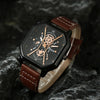 Alloy Quartz Bracelets Casual Leather Strap Cool Black