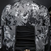 Minglu Spring Autumn Allover Printed Men' Jackets Luxury Stand Collar Zipper Male Coats Sport Casual Man Overcoat Plus Size 5XL