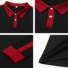 Men's long sleeved polo shirt, spring and autumn casual sports breathable top, men's fashion patchwork polo shirt