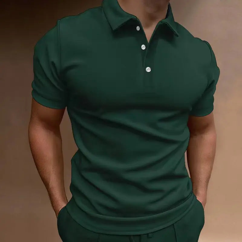 New Spring Men's POLO Shirt Short Sleeve Solid Color Fashion Breathable Leisure Shopping Simple High-Quality Top T-Shirt