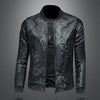 Minglu Stand Collar Men's Jackets High Quality Long Sleeve Floral Jacquard Zipper Casual Male Coats Fashion Man Outerwear 5XL