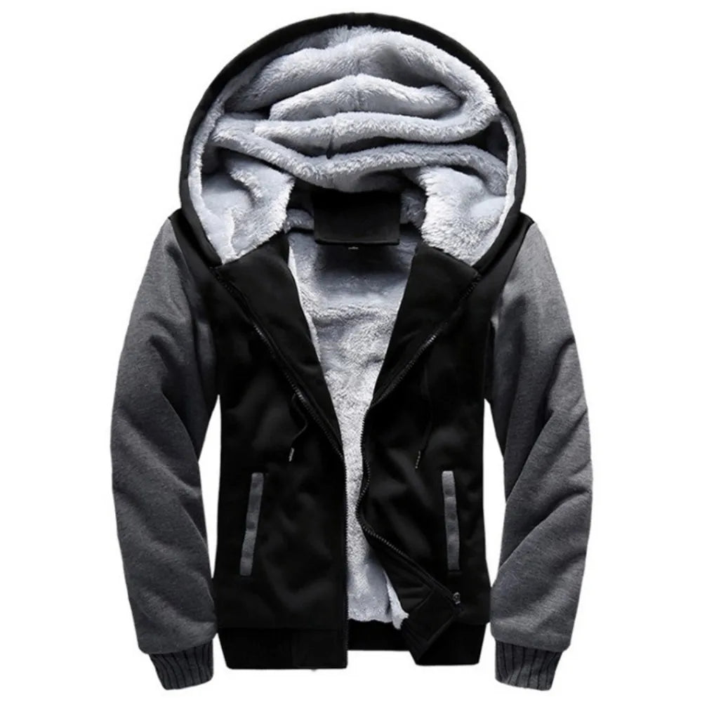 Men's Zip Up Hoodie Heavyweight Winter Sweatshirt Fleece Sherpa Lined Warm Jacket casual sports cardigan sweatshirt jacket