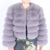 Maomaokong Real Fur Jacket  Women Winter Short Natural real Fox Fur Lady Zipper Fur Coat Female Warm Jacket  with Collar