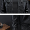 Minglu Spring Autumn Faux Leather Men's Jackets High Quality Solid Color Turn Down Collar Zipper Male Overcoats Luxury Man Coats