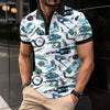 Polo T-Shirt Summer Short Sleeve Clothing Fashion striped Print Street Casual Button up Top