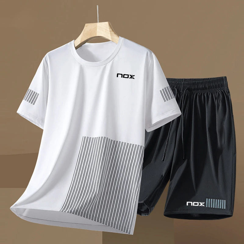 Boutique sportswear mens tennis sportswear fitness short sleeved short sleeved summer round neck casual T-shirt shorts mens suit