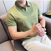 Men Polo Shirt Thin British Style Solid Casual Slim Fit Short Sleeved Top T-shirt Fashion Streetwear Men Clothing