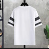 2024 Summer New Fashion Striped Short Sleeve T-shirt Large Size Sports Suit Men's Casual Relaxed Breathable Two-Piece Set M-4XL